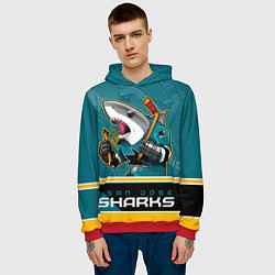 Толстовка-худи мужская San Jose Sharks, цвет: 3D-красный — фото 2