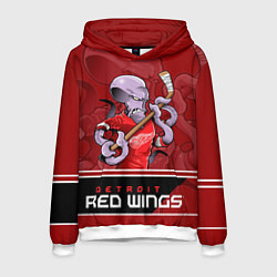 Толстовка-худи мужская Detroit Red Wings, цвет: 3D-белый