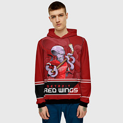 Толстовка-худи мужская Detroit Red Wings цвета 3D-черный — фото 2