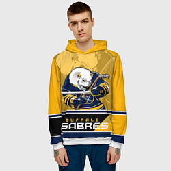 Толстовка-худи мужская Buffalo Sabres, цвет: 3D-белый — фото 2