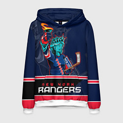 Толстовка-худи мужская New York Rangers, цвет: 3D-белый