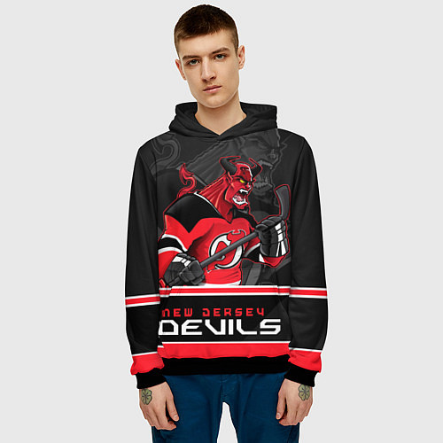 Мужская толстовка New Jersey Devils / 3D-Черный – фото 3