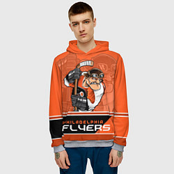 Толстовка-худи мужская Philadelphia Flyers, цвет: 3D-меланж — фото 2