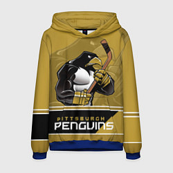 Толстовка-худи мужская Pittsburgh Penguins, цвет: 3D-синий