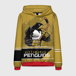 Толстовка-худи мужская Pittsburgh Penguins, цвет: 3D-красный