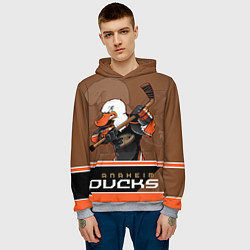 Толстовка-худи мужская Anaheim Ducks, цвет: 3D-меланж — фото 2