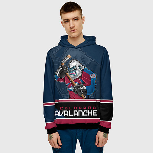 Мужская толстовка Colorado Avalanche / 3D-Черный – фото 3