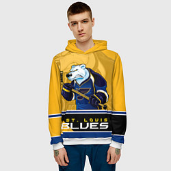 Толстовка-худи мужская St. Louis Blues, цвет: 3D-белый — фото 2