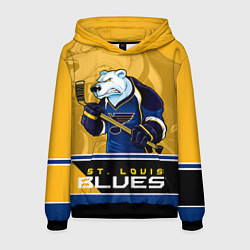 Толстовка-худи мужская St. Louis Blues, цвет: 3D-черный