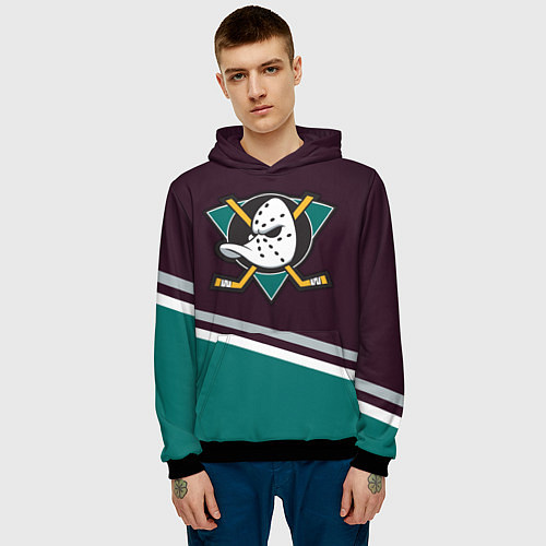 Мужская толстовка Anaheim Ducks / 3D-Черный – фото 3