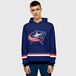 Толстовка-худи мужская Columbus Blue Jackets, цвет: 3D-черный — фото 2