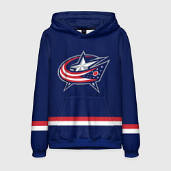 Толстовка-худи мужская Columbus Blue Jackets, цвет: 3D-синий