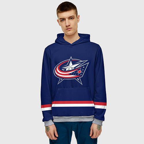 Мужская толстовка Columbus Blue Jackets / 3D-Меланж – фото 3