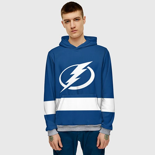 Мужская толстовка Tampa Bay Lightning / 3D-Меланж – фото 3