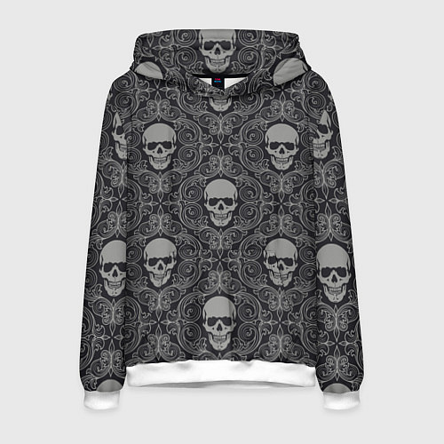 Мужская толстовка Ажурные черепа / 3D-Белый – фото 1