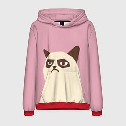 Мужская толстовка Grumpy cat pink