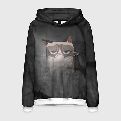 Мужская толстовка Grumpy Cat / 3D-Белый – фото 1