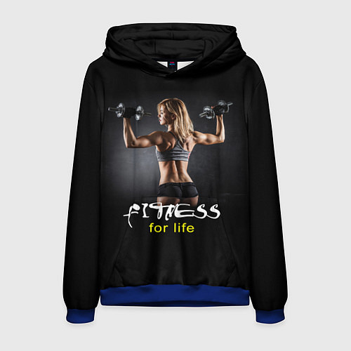 Мужская толстовка Fitness for life / 3D-Синий – фото 1