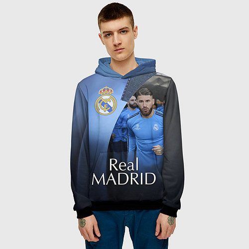 Мужская толстовка Real Madrid / 3D-Черный – фото 3