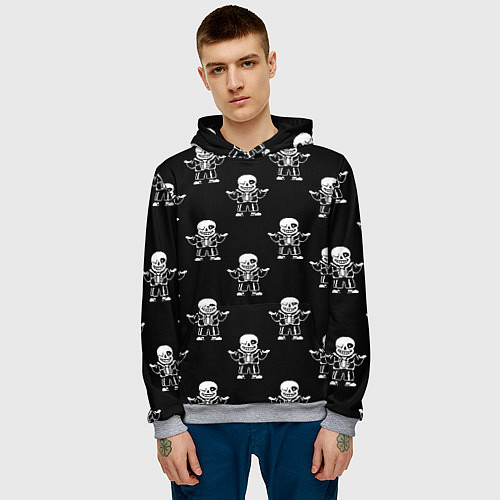 Мужская толстовка Undertale Sans (узор) / 3D-Меланж – фото 3
