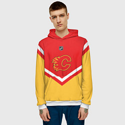 Толстовка-худи мужская NHL: Calgary Flames, цвет: 3D-белый — фото 2