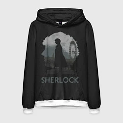 Толстовка-худи мужская Sherlock World, цвет: 3D-белый