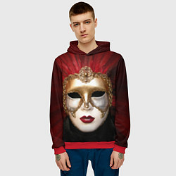 Толстовка-худи мужская Венецианская маска, цвет: 3D-красный — фото 2