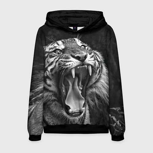 Мужская толстовка Гнев тигра / 3D-Черный – фото 1