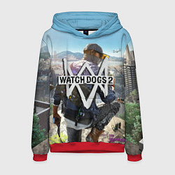 Толстовка-худи мужская Watch Dogs 2, цвет: 3D-красный