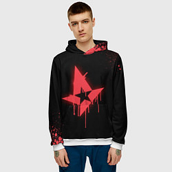 Толстовка-худи мужская Astralis: Black collection, цвет: 3D-белый — фото 2