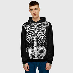 Толстовка-худи мужская Floral Skeleton, цвет: 3D-черный — фото 2