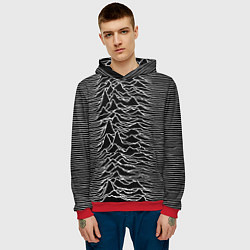 Толстовка-худи мужская Joy Division: Unknown Pleasures, цвет: 3D-красный — фото 2