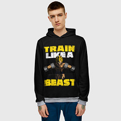 Толстовка-худи мужская Train Like a Beast, цвет: 3D-меланж — фото 2