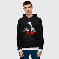 Толстовка-худи мужская Мертвый боксер, цвет: 3D-белый — фото 2
