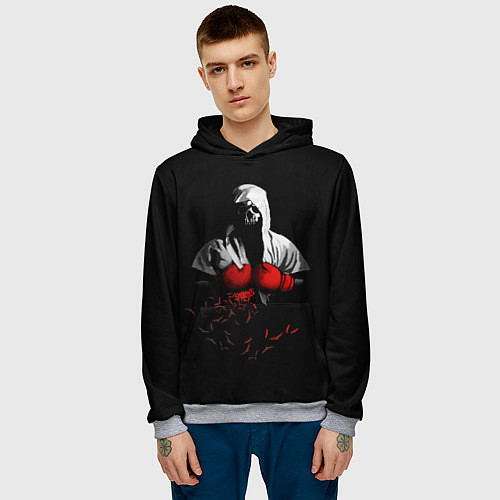 Мужская толстовка Мертвый боксер / 3D-Меланж – фото 3