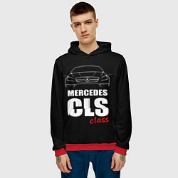 Толстовка-худи мужская Mercedes CLS Class, цвет: 3D-красный — фото 2