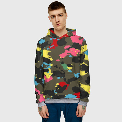 Мужская толстовка Цветной камуфляж / 3D-Меланж – фото 3