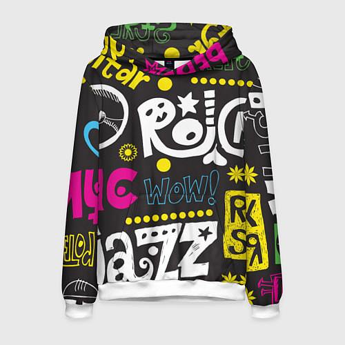 Мужская толстовка Instrumental Music / 3D-Белый – фото 1