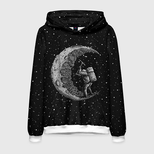 Мужская толстовка Лунный шахтер / 3D-Белый – фото 1