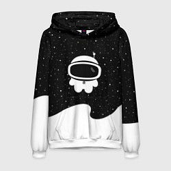 Толстовка-худи мужская Маленький космонавт, цвет: 3D-белый