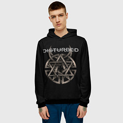 Толстовка-худи мужская Disturbed Logo, цвет: 3D-черный — фото 2