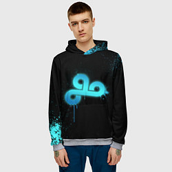 Толстовка-худи мужская Cloud 9: Black collection, цвет: 3D-меланж — фото 2