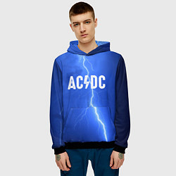 Толстовка-худи мужская AC/DC: Lightning, цвет: 3D-черный — фото 2