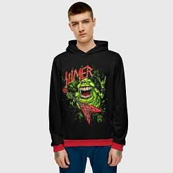 Толстовка-худи мужская Slayer Slimer, цвет: 3D-красный — фото 2