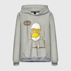 Толстовка-худи мужская Яйцо приветствует, цвет: 3D-меланж