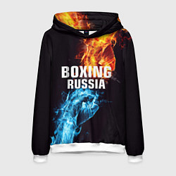 Толстовка-худи мужская Boxing Russia, цвет: 3D-белый