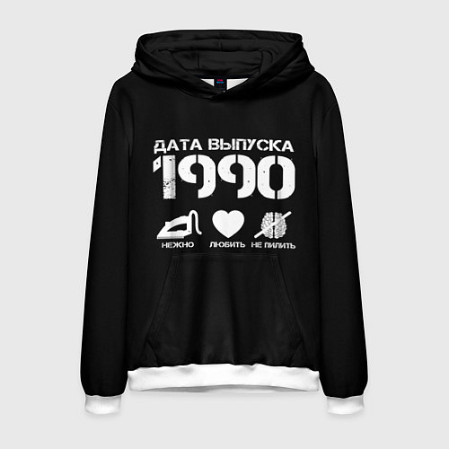 Мужская толстовка Дата выпуска 1990 / 3D-Белый – фото 1