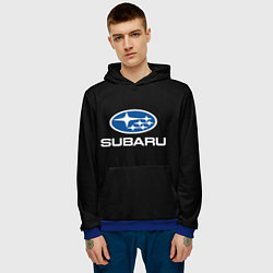 Толстовка-худи мужская Subaru - emblem, цвет: 3D-синий — фото 2