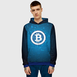 Толстовка-худи мужская Bitcoin Blue, цвет: 3D-синий — фото 2