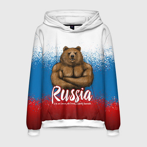 Мужская толстовка Russian Bear / 3D-Белый – фото 1